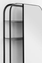 Stria Wall Mirror with Shelves – Black - thumbnail 3