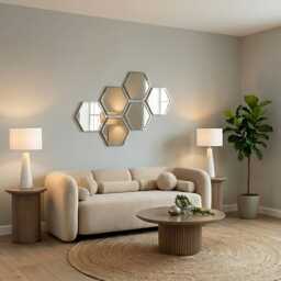 Alveare Brushed Chrome Wall Mirror - thumbnail 2