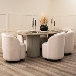 Ophelia Washed Grey Oak Dining Table - thumbnail 3