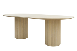 Ophelia Washed Grey Oak Dining Table - thumbnail 2