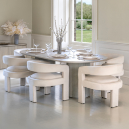 Ophelia Washed Grey Oak Dining Table - thumbnail 4