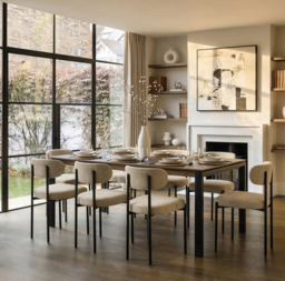 Corinna 8 Seat Dining Table Grey - Black legs - thumbnail 2