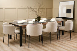 Corinna 8 Seat Dining Table Grey - Black legs - thumbnail 6