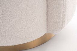 West End Swivel Dining Chair - Ivory Borg- Brass Base - thumbnail 4