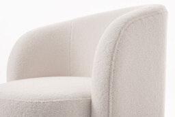 West End Swivel Dining Chair - Ivory Borg- Brass Base - thumbnail 6