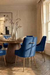 Mason Dining Chair Navy Blue - Brushed Gold Legs - thumbnail 8