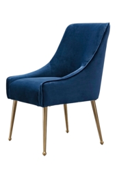 Mason Dining Chair Navy Blue - Brushed Gold Legs - thumbnail 4