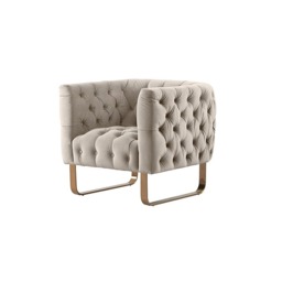 Grosvenor Armchair - Taupe - Brushed Brass - thumbnail 6