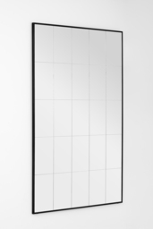 Ludlow Large Industrial Windowpane Leaner Mirror - Matt Black