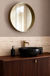 Alana Round Mirror – Brass - thumbnail 2