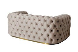 "Frankfurt Two seat Sofa  - Taupe with Brass Base " - thumbnail 4