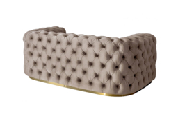 "Frankfurt Two seat Sofa  - Taupe with Brass Base " - thumbnail 5