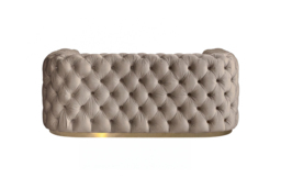 "Frankfurt Two seat Sofa  - Taupe with Brass Base " - thumbnail 6