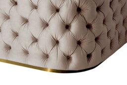 "Frankfurt Two seat Sofa  - Taupe with Brass Base " - thumbnail 5