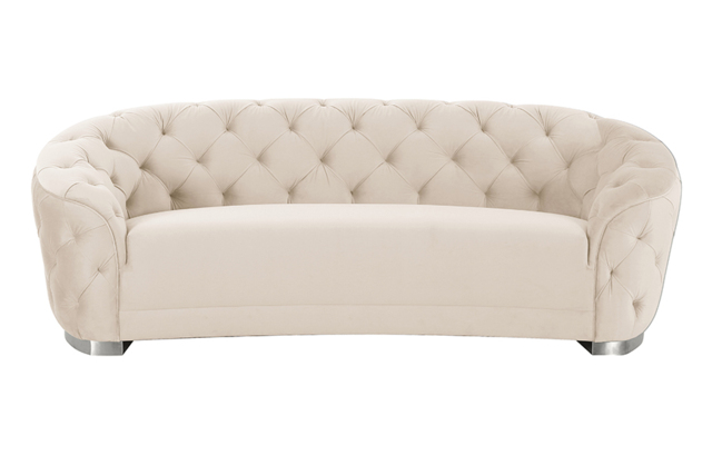 Fairfield Three Seat Sofa - Chalk - Silver base - image 1