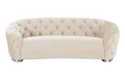 Fairfield Three Seat Sofa - Chalk - Silver base - thumbnail 1