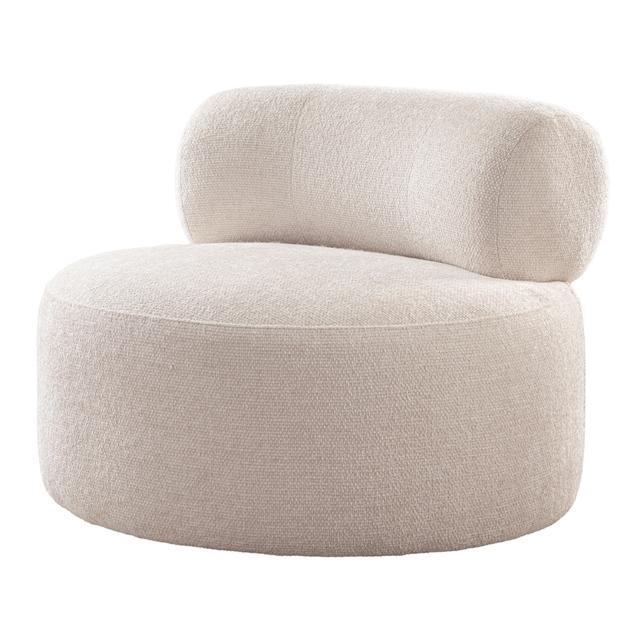 Rolls Swivel Chair Ivory Chenille