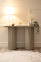 Ophelia Washed Grey Oak Console Table - thumbnail 2