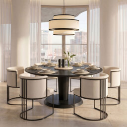 Aria Dining Chair – Chalk – Black Frame - thumbnail 2