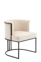 Aria Dining Chair – Chalk – Black Frame - thumbnail 3