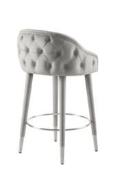 Sophia Counter Stool - Grey - Silver Caps - thumbnail 3
