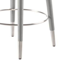 Sophia Counter Stool - Grey - Silver Caps - thumbnail 4
