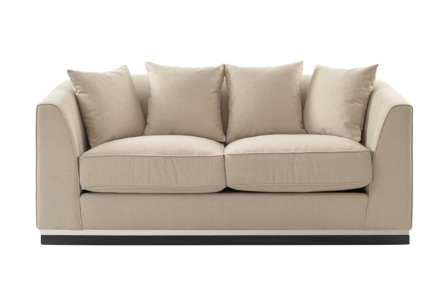 Pino Two Seat Sofa – Limestone – Silver Base - image 1