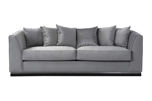 Pino Three Seat Sofa - Dove Grey - Silver Base - image 1