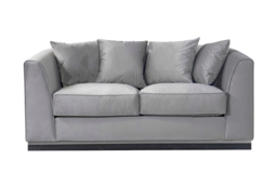 Pino Two Seat Sofa - Dove Grey - Silver Base