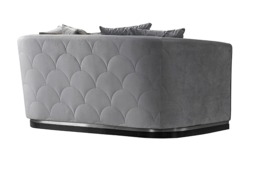 Pino Two Seat Sofa - Dove Grey - Silver Base - thumbnail 7