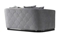 Pino Two Seat Sofa - Dove Grey - Silver Base - thumbnail 3