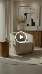 Orla Swivel Chair - Travertine - thumbnail 3