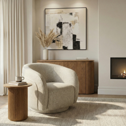 Orla Swivel Chair - Travertine - thumbnail 2