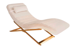 Dexter Chaise Longue Chalk and Brass - thumbnail 1