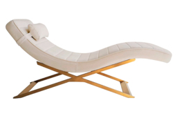 Dexter Chaise Longue Chalk and Brass - thumbnail 2