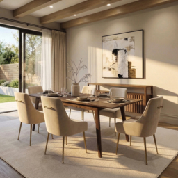 Capri Walnut Extending Dining Table and 6 Mason Chalk Chairs - thumbnail 1