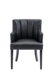 "Hatfield Carver Chair - Black Faux Leather      " - thumbnail 9