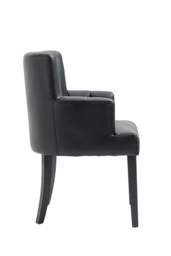 "Hatfield Carver Chair - Black Faux Leather      " - thumbnail 4