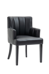 "Hatfield Carver Chair - Black Faux Leather      " - thumbnail 1