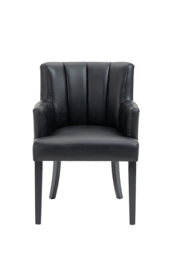 "Hatfield Carver Chair - Black Faux Leather      " - thumbnail 3
