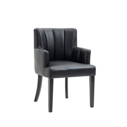 "Hatfield Carver Chair - Black Faux Leather      " - thumbnail 7