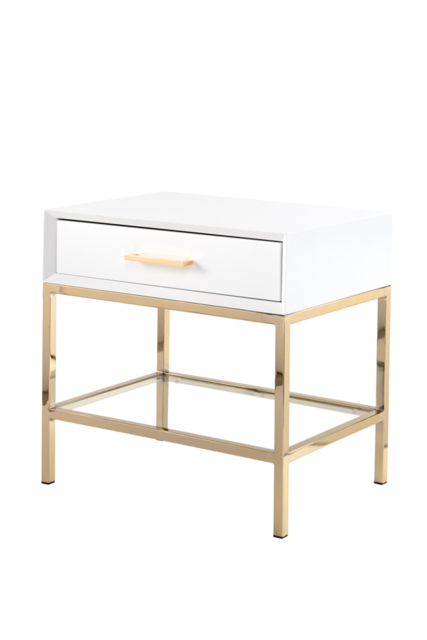 Duo White Bedside Table - image 1