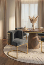 Alveare Dining Chair Brass - Smoke - thumbnail 2