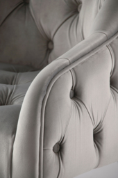 Sophia Dining Chair - Grey - Brass Caps - thumbnail 4