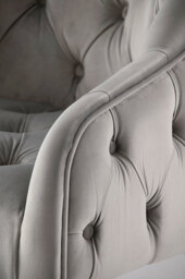 Sophia Dining Chair - Grey - Brass Caps - thumbnail 6
