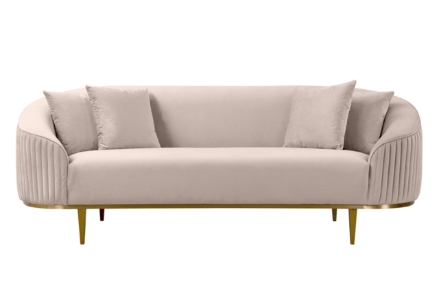 Ella Three Seat Sofa - Chalk - Brass Base - image 1