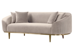 Ella Three Seat Sofa - Chalk - Brass Base - thumbnail 3