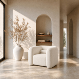 Munich Armchair – Ivory Chenille - thumbnail 2