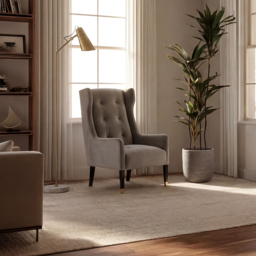 Grayson Armchair Dove Grey - Brushed Gold - thumbnail 2