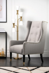 Grayson Armchair Dove Grey - Brushed Gold - thumbnail 8